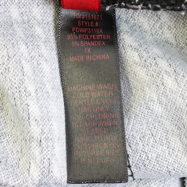 Hot Miss Black & White Patterned Loose Fit Pants Elastic Waist Womens Size 1X