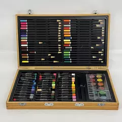 Classic Art Studio Artists Kit with Case And Colored Pencils Crayons Watercolors