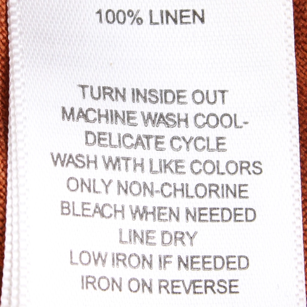 Tahari Burnt Orange Square Neck Cropped 100% Linen Tank Top Women's Size XL