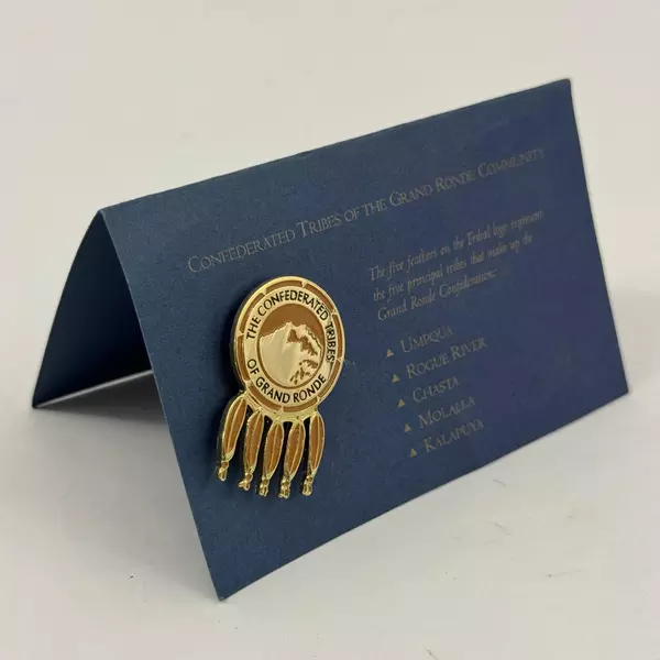 Brown & Gold Confederated Tribes of Grand Ronde Community Collectible Pin New