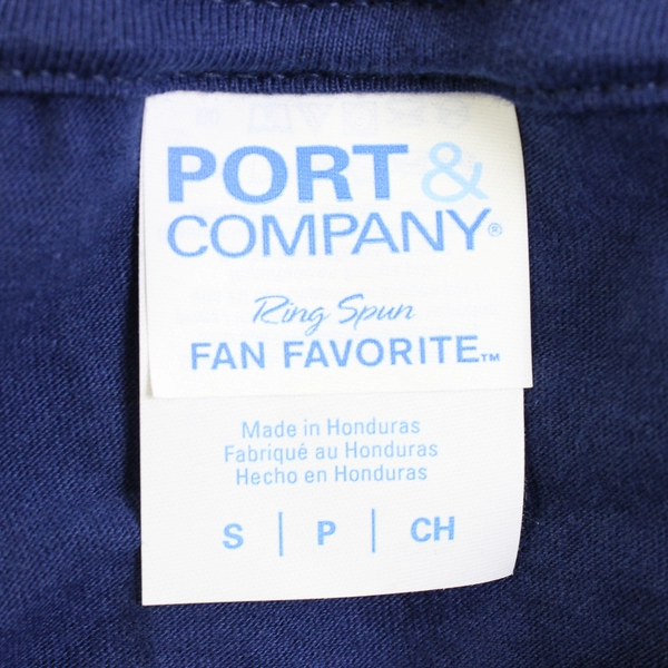 Port & Company Blue Short Sleeve T-Shirt Tree Guitar Print Mens Size S