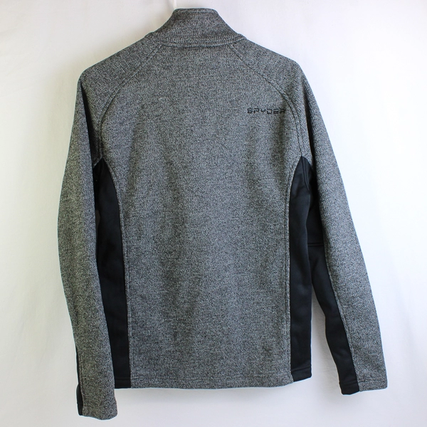 Spyder Gray/Black Mock Turtleneck Quarter Zip Long Sleeve Jacket Men's Size S