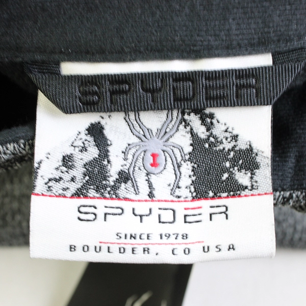 Spyder Gray/Black Mock Turtleneck Quarter Zip Long Sleeve Jacket Men's Size S