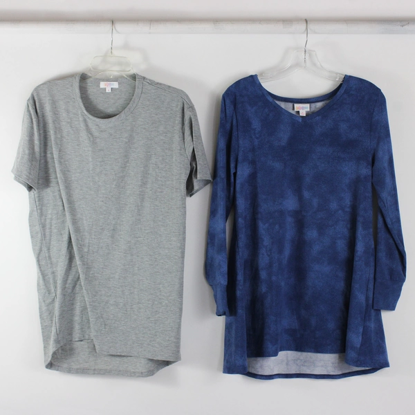 Lot of 2 LuLaRoe T-Shirts Gray Short-Sleeve Blue Long-Sleeve Women's Small