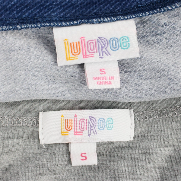 Lot of 2 LuLaRoe T-Shirts Gray Short-Sleeve Blue Long-Sleeve Women's Small