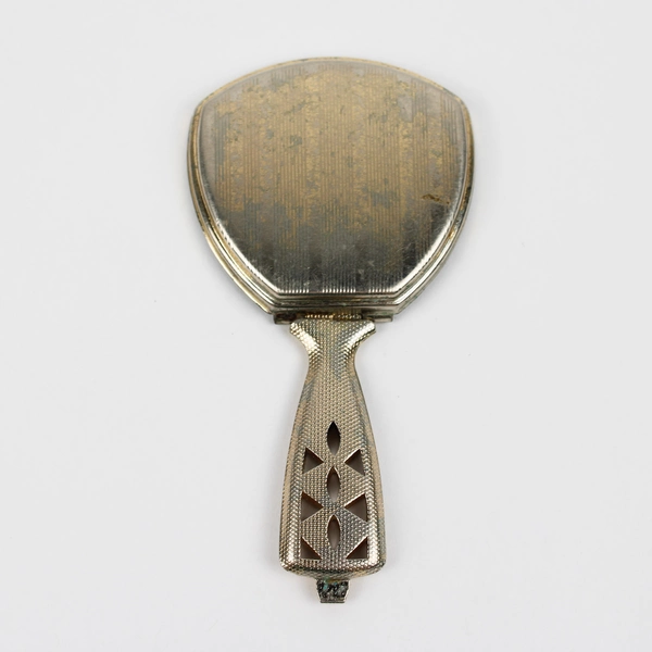 Handheld Miniature Pocket 3.75” Mirror Folding Victorian Vintage