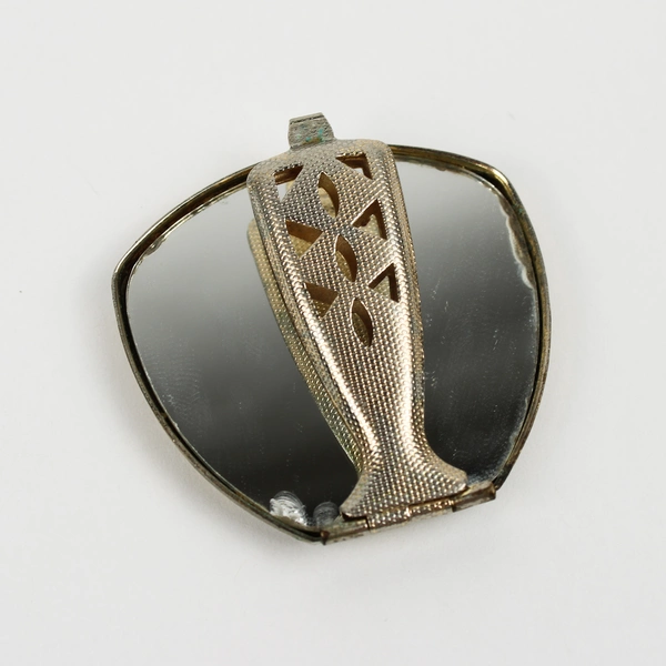 Handheld Miniature Pocket 3.75” Mirror Folding Victorian Vintage