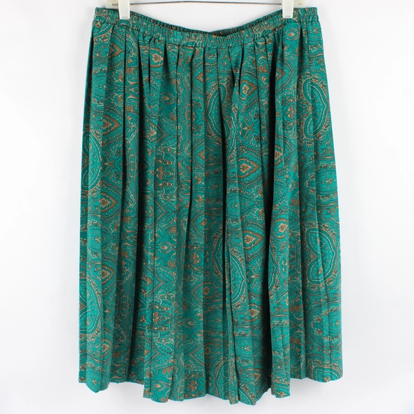 2 Pc VTG Leslie Fay Teal Green Skirt Suit Set Women's Size 18WP