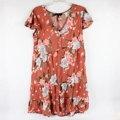 Derek Heart Short Pink and Blue Floral Dress Women's Size XL