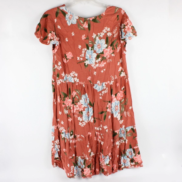 Derek Heart Short Pink and Blue Floral Dress Women's Size XL