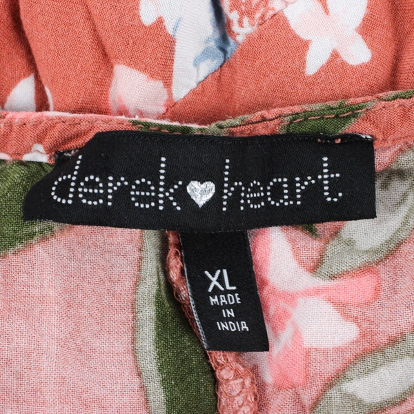 Derek Heart Short Pink and Blue Floral Dress Women's Size XL