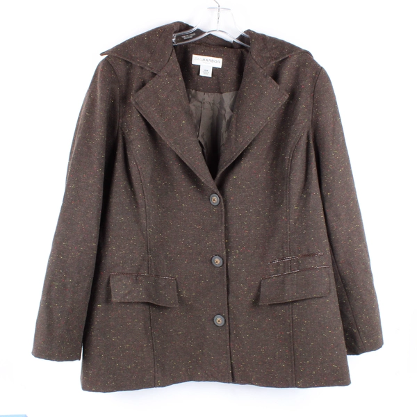 Sag Harbor Brown Peacoat Green and Pink Flecked Women's Size 16W