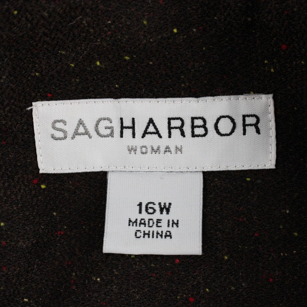 Sag Harbor Brown Peacoat Green and Pink Flecked Women's Size 16W