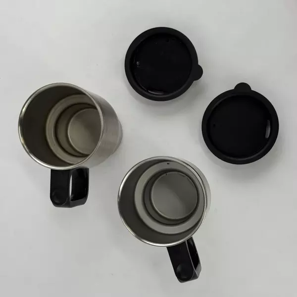 Lot of 2 Stainless Steel Mercedes Benz Travel Mugs