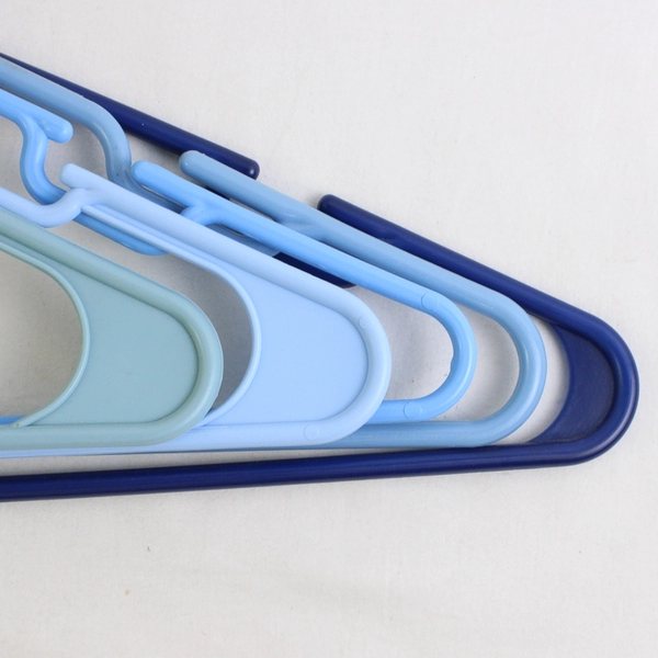 Lot of 10 Blues Notched Tubular Clothing Hangers Variety