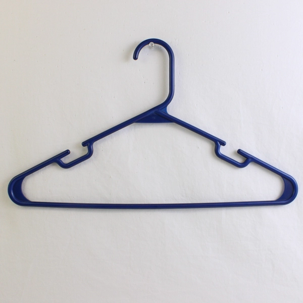 Lot of 10 Blues Notched Tubular Clothing Hangers Variety