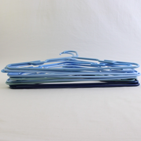 Lot of 10 Blues Notched Tubular Clothing Hangers Variety