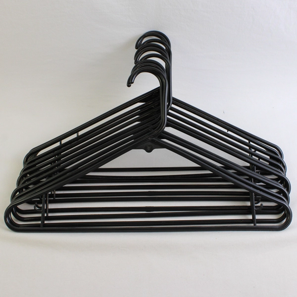 Lot of 10 Black Plastic Hooked Clothing Hangers