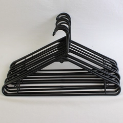 Lot of 10 Black Plastic Hooked Clothing Hangers