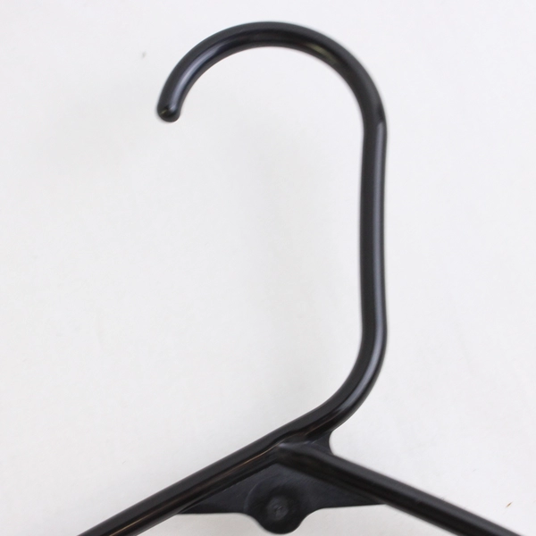 Lot of 10 Black Plastic Hooked Clothing Hangers