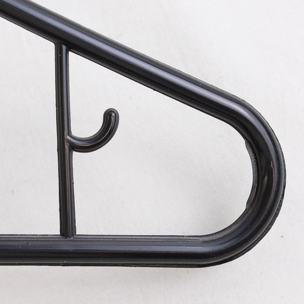 Lot of 10 Black Plastic Hooked Clothing Hangers