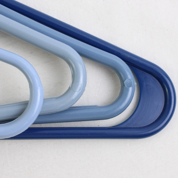 Lot of 10 Blue Opaque Plastic Hooked Clothing Hangers