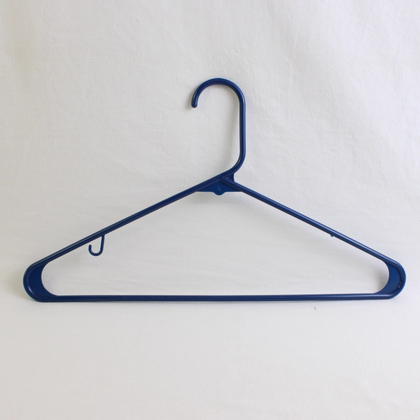 Lot of 10 Blue Opaque Plastic Hooked Clothing Hangers