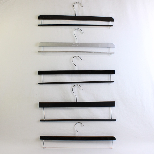 Lot of 5 Black and Silver Pant Hangers