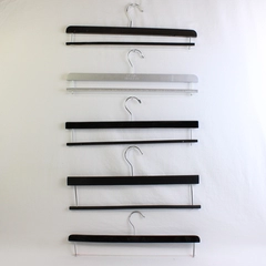 Lot of 5 Black and Silver Pant Hangers