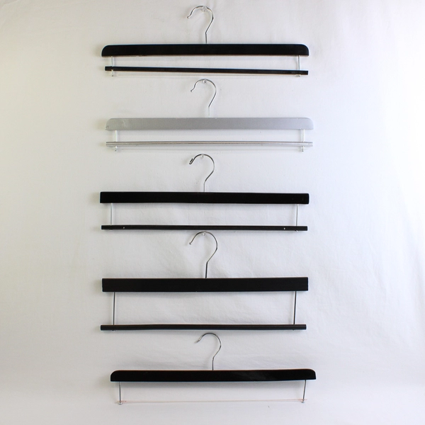 Lot of 5 Black and Silver Pant Hangers