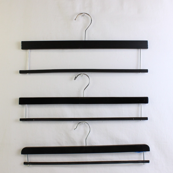 Lot of 5 Black and Silver Pant Hangers