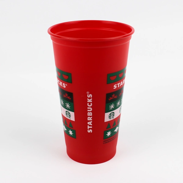 Starbucks 2013 Reusable Mug Cup With Lids Plastic 16 oz Siren Red