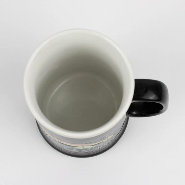 Hawaii Ceramic Beer Stein Black Coffee Mug Palm Trees Ocean Sunset Boats