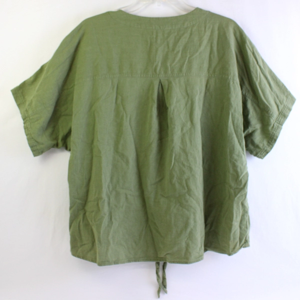 Time And Tru Green Short-Sleeve Button-Up Women's Size XL 16-18