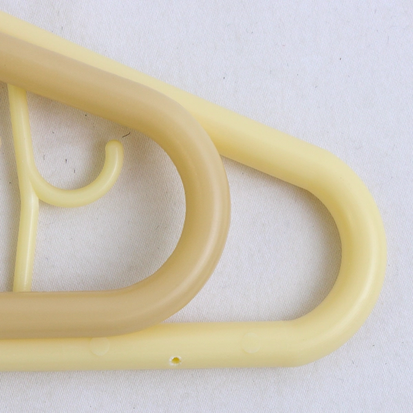 Lot of 10 Beige Tubular Clothing Hangers with Hooks