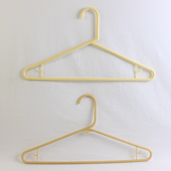 Lot of 10 Beige Tubular Clothing Hangers with Hooks