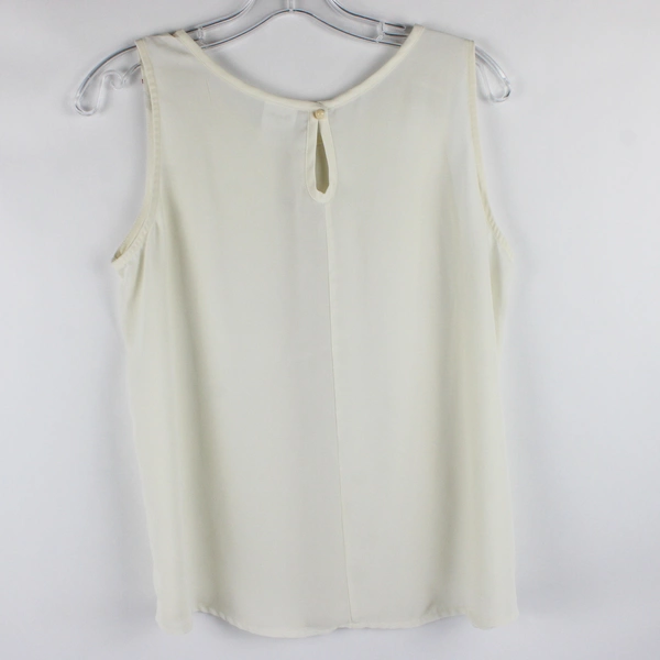 Wrangler Women's M Embroidered Cream Chiffon Tank Top 