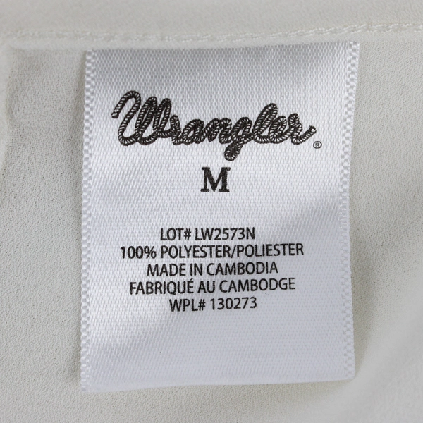 Wrangler Women's M Embroidered Cream Chiffon Tank Top 