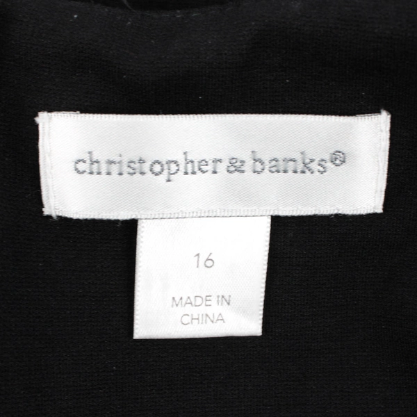 Christopher and Banks Women's 16 Black A-Line Dress