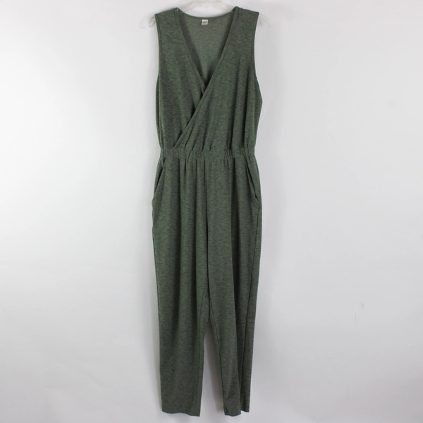 Old Navy Active Women's M Heather Green Cross Front Jumpsuit