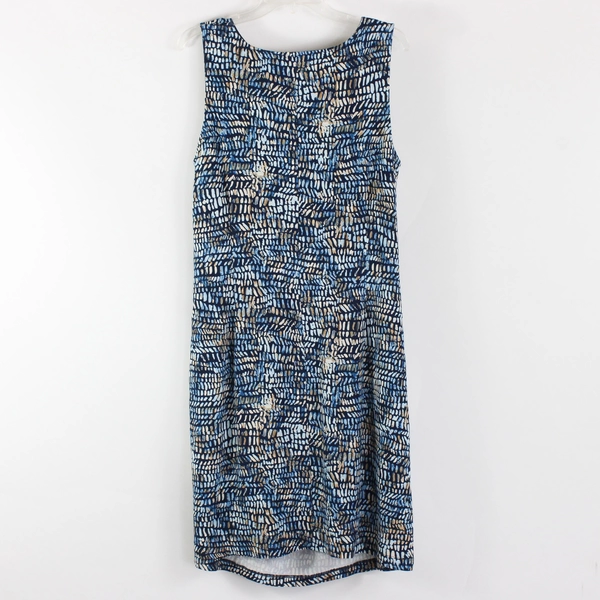 Nic+Zoe Women's XL Geometric Print High Neck Sleeveless Twist Dress