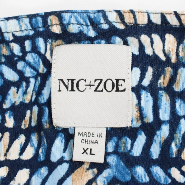 Nic+Zoe Women's XL Geometric Print High Neck Sleeveless Twist Dress