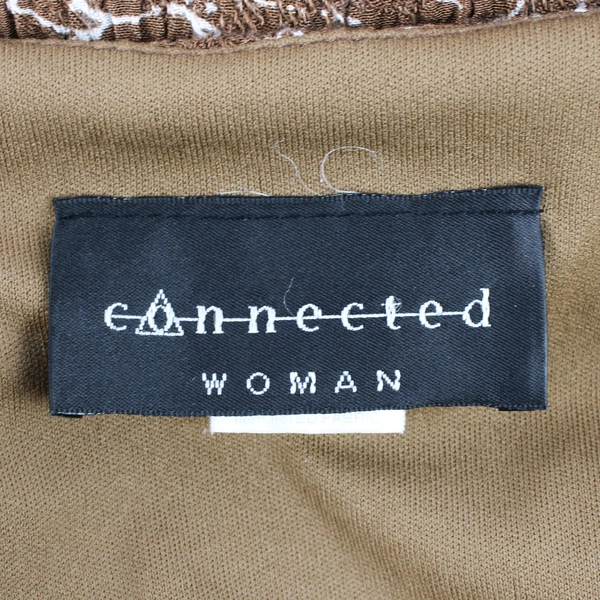 Connected Woman Women's 20W Brown Floral Layered Dress