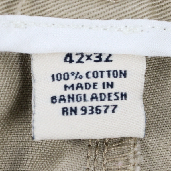 St Johns Bay Pants Men's 42x32 Tan Pleated Chino Khaki Worry Free Classic Fit