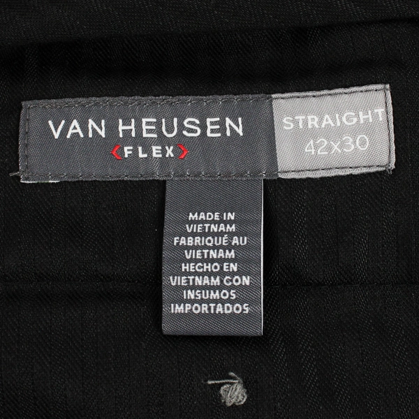 Van Heusen Flex Fit Dress Pants Straight Men's 42 X 30 Flat Front Gray