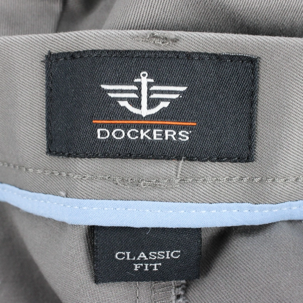 Dockers Men's 42x30 Gray Khaki Straight Classic Fit Pants