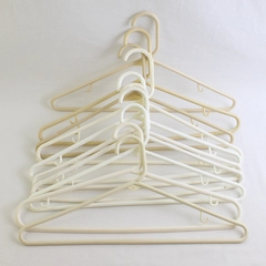Lot of 10 Off White Opaque Plastic Tubular Clothing Hangers