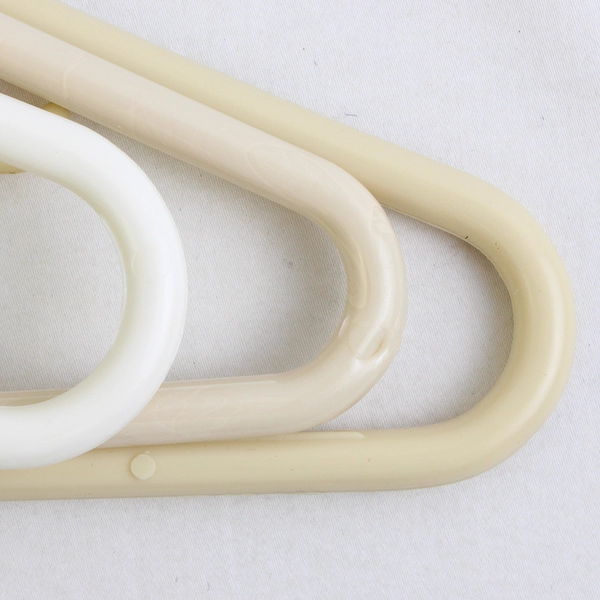 Lot of 10 Off White Opaque Plastic Tubular Clothing Hangers