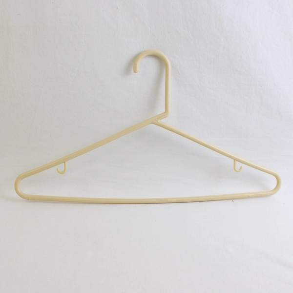 Lot of 10 Off White Opaque Plastic Tubular Clothing Hangers