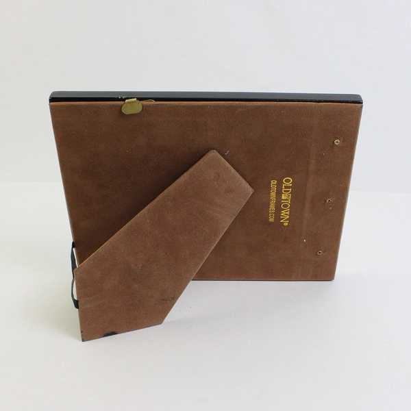 Inlaid Wood Desk Picture Frame (4x6 Photo) Striped Brown Veneer Marquetry